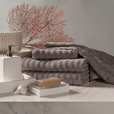 ESTIA ТОРЛЕЙ беж-сер К-т полотенец 50х80-2/70х130-2, 100% хлопок, 500 г/м2