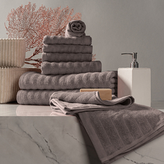 ESTIA ТОРЛЕЙ беж-сер К-т полотенец 30х50-4/50х80-2/70х130-2, 100% хлопок, 500 г/м2