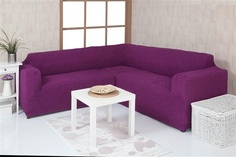 Чехол на угловой диван без оборки Venera, фиолетовый