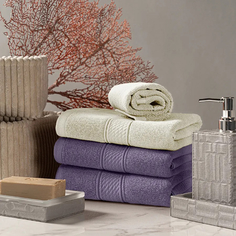 ESTIA МАРТОС экрю/сирен К-т полотенец 50х80-2/50х80-2, 100% хлопок, 500 г/м2