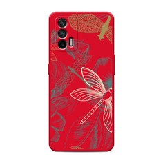 Матовый силиконовый чехол "Тени стрекоз" на Realme GT Awog