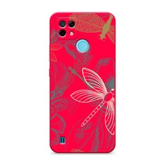 Матовый силиконовый чехол "Тени стрекоз" на Realme C21 Awog