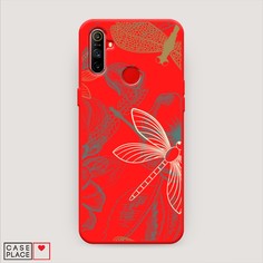 Матовый силиконовый чехол "Тени стрекоз" на Realme C3 Awog