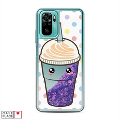 Жидкий чехол с блестками "Милый стакан" на Xiaomi Redmi Note 10S Awog