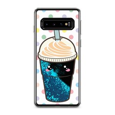 Жидкий чехол с блестками "Милый стакан" на Samsung Galaxy S10 Awog