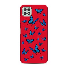 Матовый силиконовый чехол "Розовая цветочная рамка" на Samsung Galaxy A22 Awog