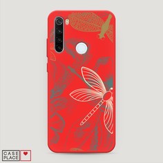 Матовый силиконовый чехол "Тени стрекоз" на Xiaomi Redmi Note 8T Awog