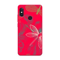 Матовый силиконовый чехол "Тени стрекоз" на Xiaomi Redmi Note 5 Awog
