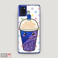 Жидкий чехол с блестками "Милый стакан" на Samsung Galaxy A21s Awog