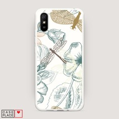 Матовый силиконовый чехол "Тени стрекоз" на Xiaomi Redmi 9A Awog