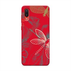 Матовый силиконовый чехол "Тени стрекоз" на Samsung Galaxy A02 Awog