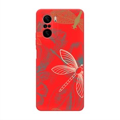 Матовый силиконовый чехол "Тени стрекоз" на Xiaomi Poco F3 Awog