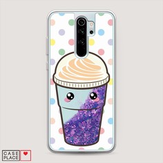 Жидкий чехол с блестками "Милый стакан" на Xiaomi Redmi Note 8 Pro Awog