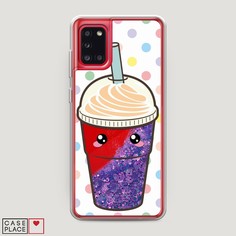 Жидкий чехол с блестками "Милый стакан" на Samsung Galaxy A31 Awog