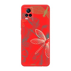 Матовый силиконовый чехол "Тени стрекоз" на Vivo V21e 4G Awog