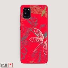 Матовый силиконовый чехол "Тени стрекоз" на Samsung Galaxy A31 Awog