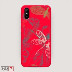 Матовый силиконовый чехол "Тени стрекоз" на Xiaomi Redmi 9A Awog
