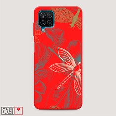 Матовый силиконовый чехол "Тени стрекоз" на Samsung Galaxy A12 Awog