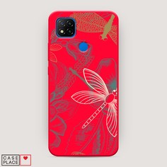 Матовый силиконовый чехол "Тени стрекоз" на Xiaomi Redmi 9C Awog
