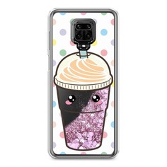 Жидкий чехол с блестками "Милый стакан" на Xiaomi Redmi Note 9S Awog