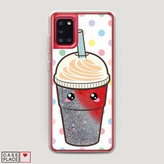 Жидкий чехол с блестками "Милый стакан" на Samsung Galaxy A31 Awog