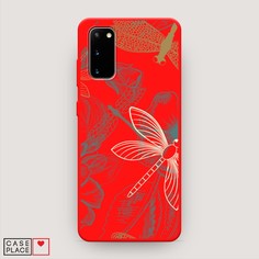 Матовый силиконовый чехол "Тени стрекоз" на Samsung Galaxy S20 Awog