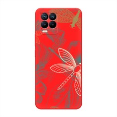 Матовый силиконовый чехол "Тени стрекоз" на Realme 8 Awog