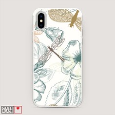 Матовый силиконовый чехол "Тени стрекоз" на Apple iPhone XS (10S) Awog