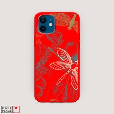 Матовый силиконовый чехол "Тени стрекоз" на Apple iPhone 12 Awog
