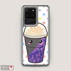 Жидкий чехол с блестками "Милый стакан" на Samsung Galaxy S20 Ultra Awog