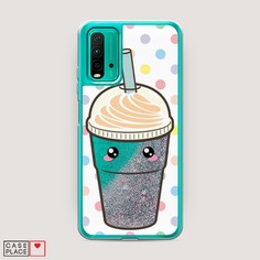 Жидкий чехол с блестками "Милый стакан" на Xiaomi Redmi 9T Awog