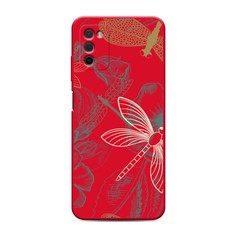 Матовый силиконовый чехол "Тени стрекоз" на Samsung Galaxy A03S Awog