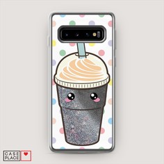 Жидкий чехол с блестками "Милый стакан" на Samsung Galaxy S10 + Awog