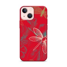 Матовый силиконовый чехол "Тени стрекоз" на Apple iPhone 13 mini Awog