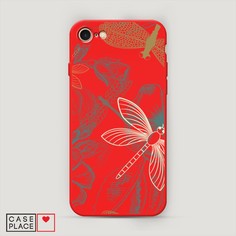 Матовый силиконовый чехол "Тени стрекоз" на Apple iPhone 7 Awog