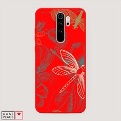 Матовый силиконовый чехол "Тени стрекоз" на Xiaomi Redmi Note 8 Pro Awog