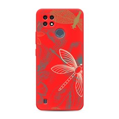 Матовый силиконовый чехол "Тени стрекоз" на Realme C21Y Awog