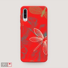 Матовый силиконовый чехол "Тени стрекоз" на Samsung Galaxy A50 Awog