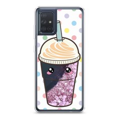 Жидкий чехол с блестками "Милый стакан" на Samsung Galaxy A71 Awog