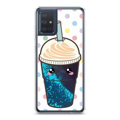 Жидкий чехол с блестками "Милый стакан" на Samsung Galaxy A71 Awog