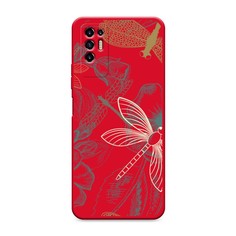 Матовый силиконовый чехол "Тени стрекоз" на Tecno Pova 2 Awog