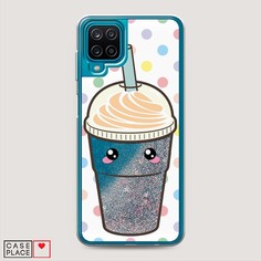 Жидкий чехол с блестками "Милый стакан" на Samsung Galaxy A12 Awog