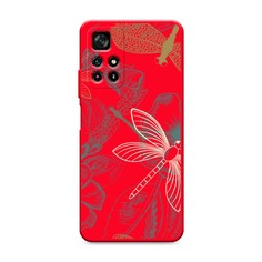 Матовый силиконовый чехол "Тени стрекоз" на Xiaomi Redmi Note 11 5G Awog