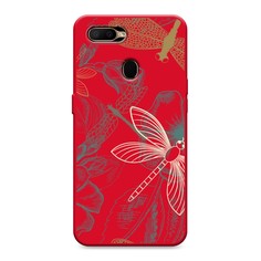 Матовый силиконовый чехол "Тени стрекоз" на Oppo A5s Awog