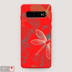 Матовый силиконовый чехол "Тени стрекоз" на Samsung Galaxy S10 + Awog