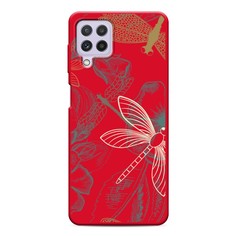 Матовый силиконовый чехол "Тени стрекоз" на Samsung Galaxy A22 Awog