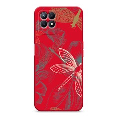 Матовый силиконовый чехол "Тени стрекоз" на Realme 8i Awog