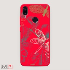 Матовый силиконовый чехол "Тени стрекоз" на Xiaomi Redmi 7 Awog