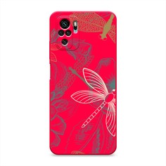 Матовый силиконовый чехол "Тени стрекоз" на Xiaomi Redmi Note 10S Awog
