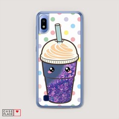 Жидкий чехол с блестками "Милый стакан" на Samsung Galaxy A10 Awog